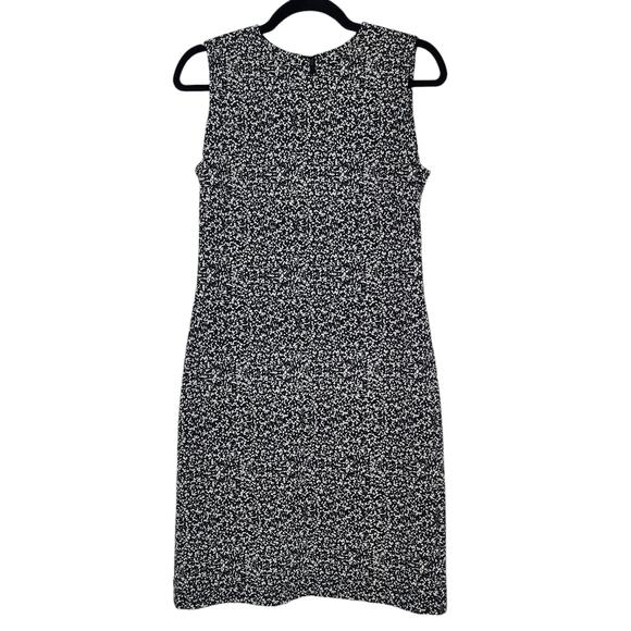 J. McLaughlin Black White Static Print Sleeveless Ponte Sheath Dress Size Small - Picture 1 of 6